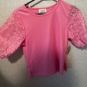 large pink shirt